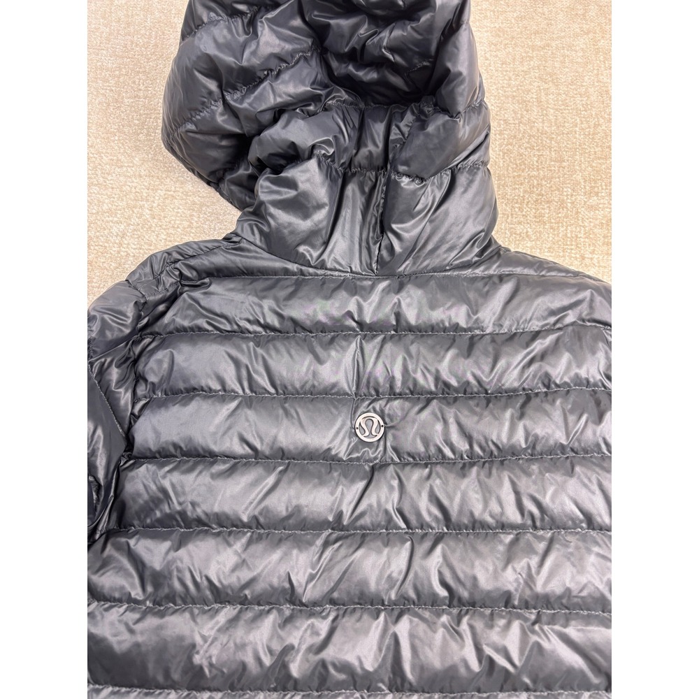 Lululemon Athletica Hooded Puffer Parka Jacket Black Size 10 Broken Zipper 4504 - Picture 8 of 10
